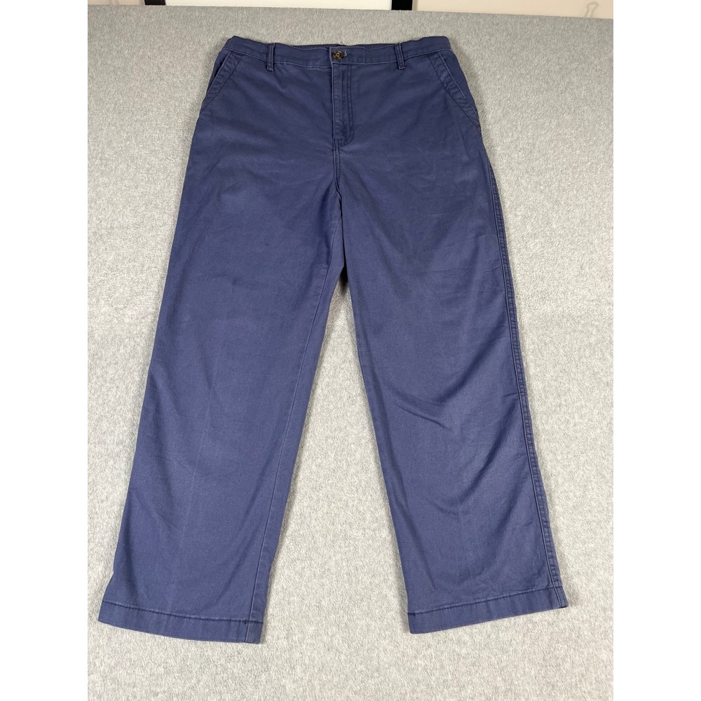 GH Bass & Co Womens 12 Blue Straight Leg Chino Pants CDGHBB636-BLU